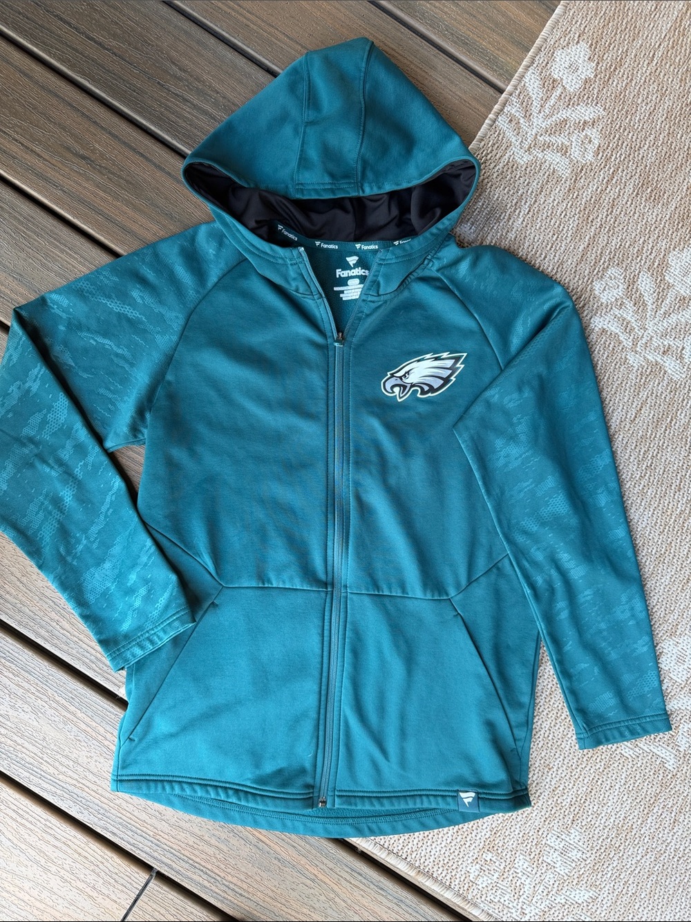 Philadelphia Eagles mens Teal Full-Zip Hoodie Jacket